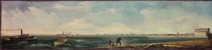 Avenida Michigan desde la Extensión Oriental del Muelle Norte, Chicago, 1865 de William J. OBrien